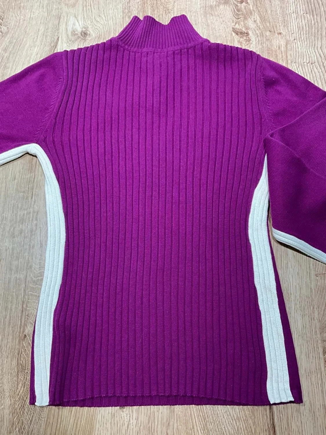 Pull Tommy Hilfiger col boutonné Femme L 100% Coton violet – photo 9